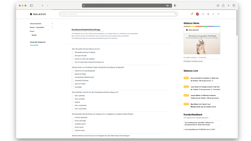 Das Bild zeigt die angebliche Galaxus-Umfrage.