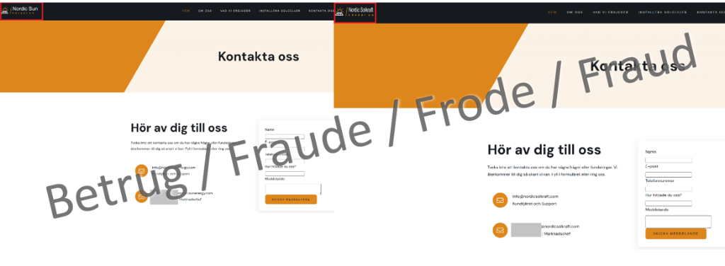 Unter der gleichen IP-Adresse gibt es verschiedene fast identische Webseiten, die sich nur im Firmennamen und der Marktleiterin sowie ihrer E-Mail-Adresse unterscheiden. (Source: ncsc.admin.ch)
