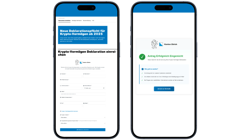 Das Bild zeigt die betrügerische Website, angeblich vom Kanton Zürich.