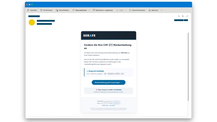 Form für eine Rückerstattung.