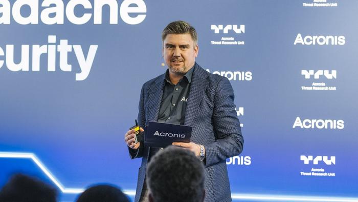 Markus Fritz, General Manager DACH bei Acronis, während der Verleihung der DACH-Partner-Awards in 2025. (Source: zVg)